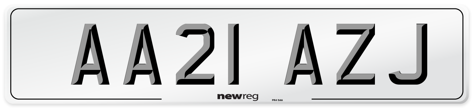 AA21 AZJ Number Plate from New Reg